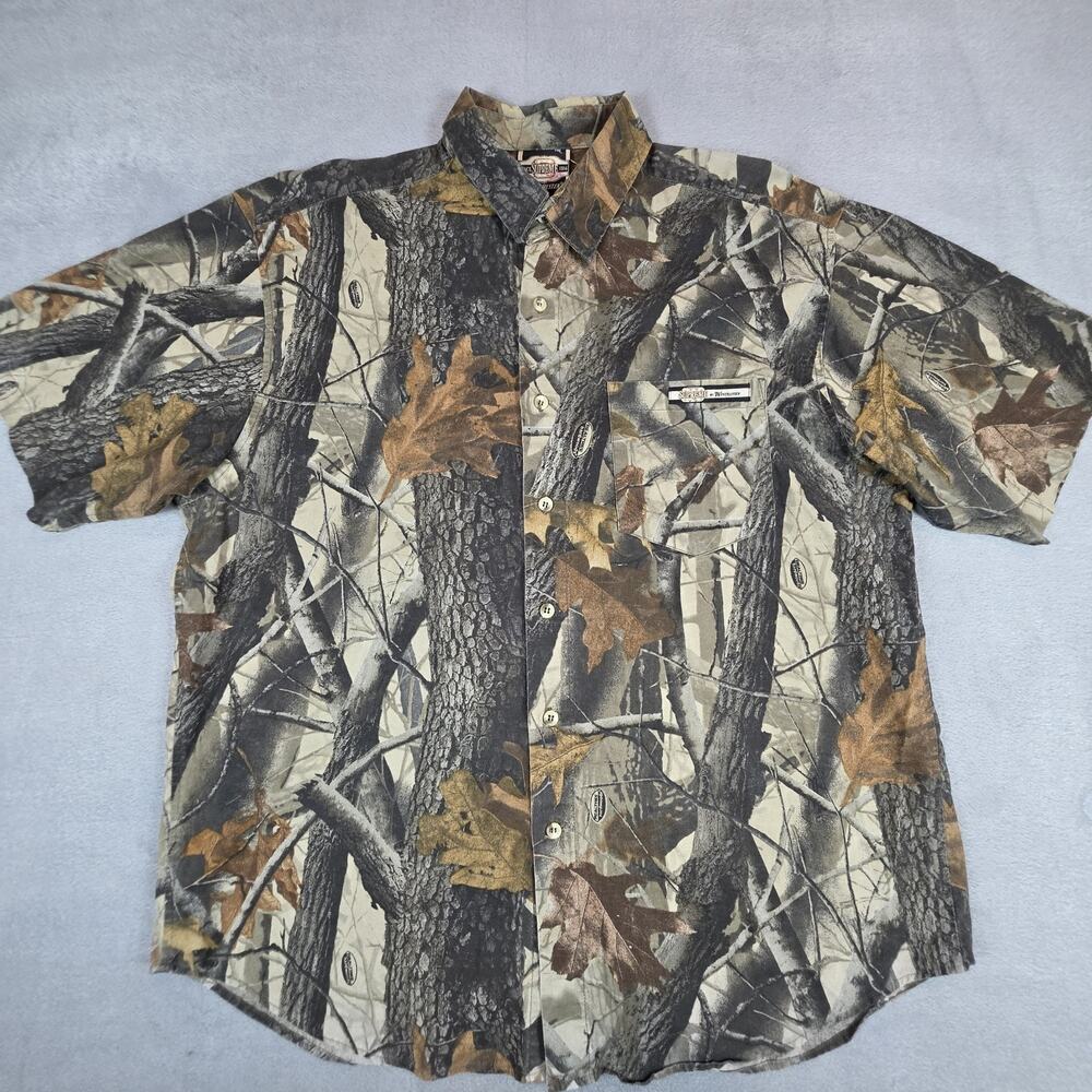 Winchester Supreme Realtree Hardwoods Camo Hunting Shirt Mens XL Short Sleeve